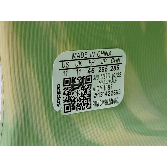 Adidas Adilette 22 'Magic Lime Desert Sand' Slides Sandals Mens Size 11 GY1597 - Picture 6 of 11